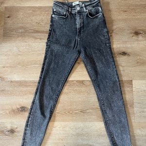 ZARA high waist skinny jean acid wash